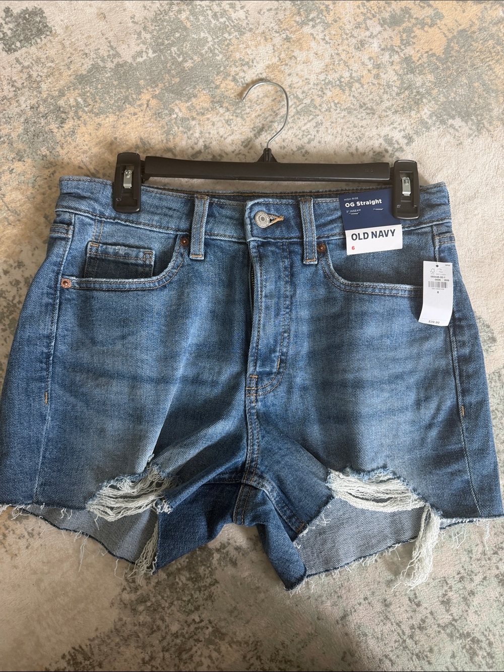 Old Navy Light Blue Frayed Hem Denim Shorts